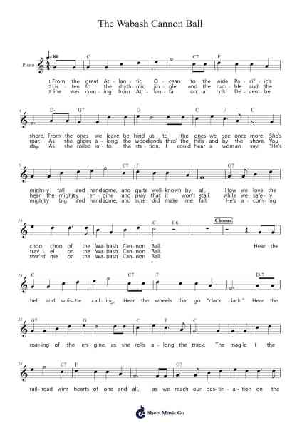 The Wabash Cannon Ball Sheet Music by Traditional-Arr.Caescott