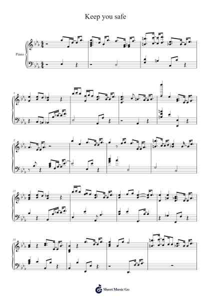 Keep you safe Sheet Music by f4r8qwgk6q-Arr.Boylerod