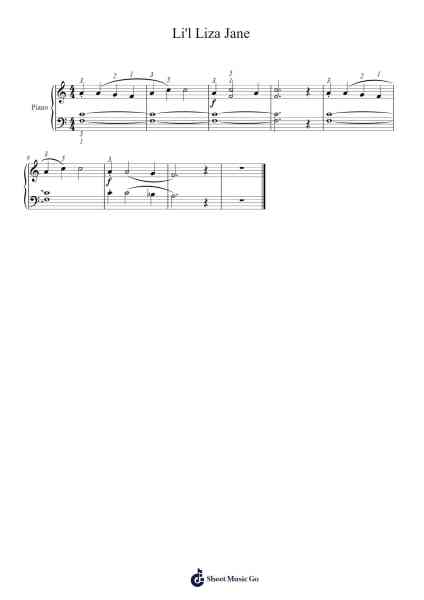 Li'l Liza Jane Sheet Music by Misc tunes-Arr.Hartclife Joudrea