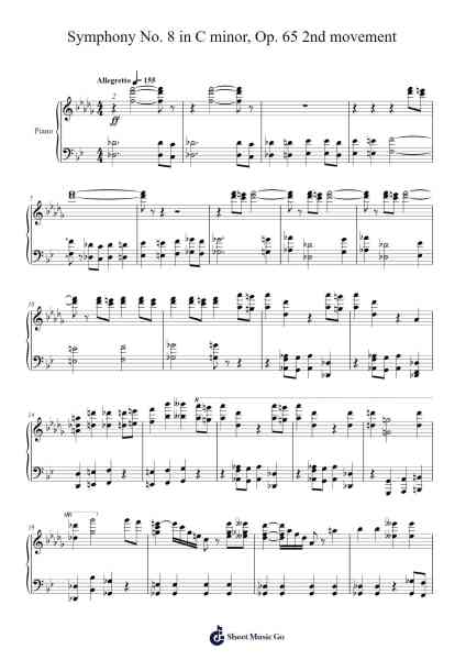 Symphony No. 8 in C Minor, Op. 65: II. Allegro non troppo Sheet Music by Dmitri Shostakovich-Arr.Osrias Drewnia
