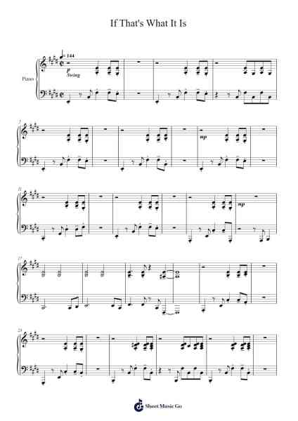 If That's What It Is Musica per pianoforte di Jason Robert Brown - Arr.Browntis