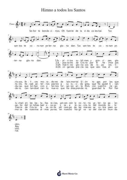 Himno a todos los Santos Sheet Music by Anonymous-Arr.Roxantab Mushaw