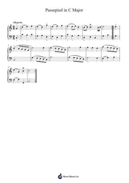 Passepied in C Major Sheet Music by George Frideric Händel-Arr.Toutfey