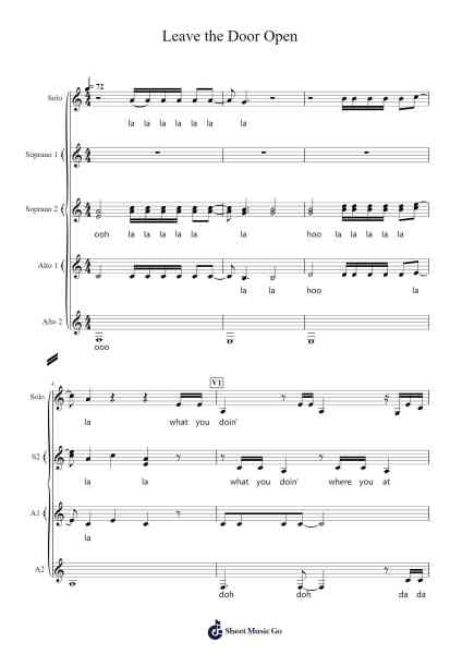 Leave the Door Open Sheet Music by Silk Sonic-Arr.Funkdrich Mansbing