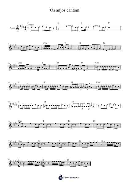 Os anjos cantam Sheet Music by Jorge e Mateus-Arr.Fantus