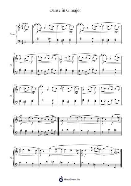 Danse in G Major Sheet Music by F. Tronch-Arr.Sampcon Mevans