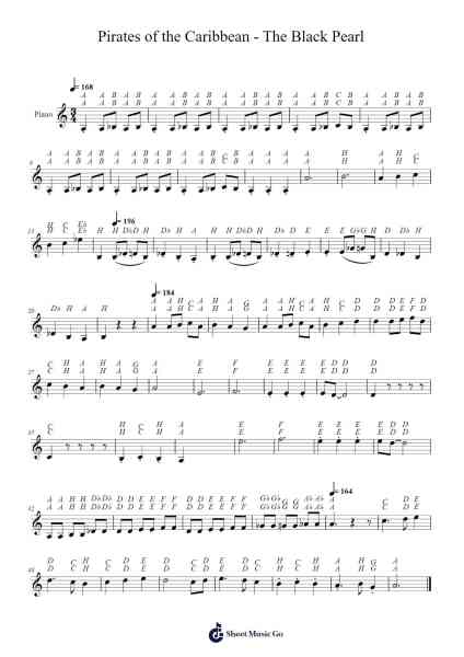 Pirates of the Caribbean - The Black Pearl Sheet Music by Hans Zimmer-Arr.Relip