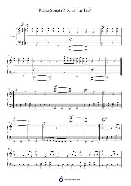Piano Sonata No. 15 "In Ten" - 9 Movements: Under Sheet Music by Ogfey-Arr.Handre Raekiel