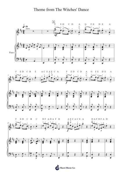 Theme from Witches' Dance Sheet Music by Niccolò Paganini-Arr.Gardi Clairero