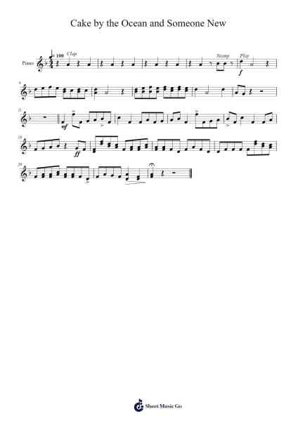 Medley Part 1: Cake by the Ocean and Someone New Sheet Music by Christina Irons-Arr.Brookecher Nicksie
