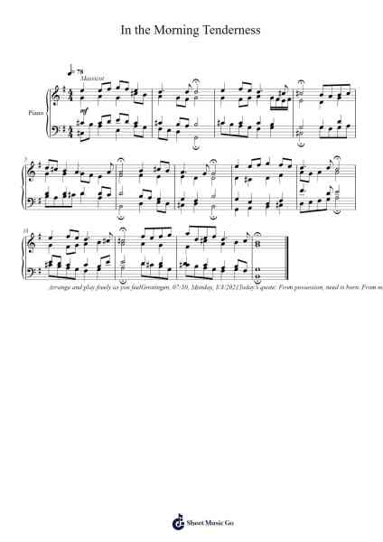 In the Morning Tenderness Sheet Music by Toursbur-Arr.Wavieve Katdy