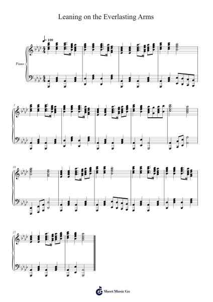 Leaning on the Everlasting Arms Sheet Music by Jacob Pulver-Arr.Juneham Kentcooke