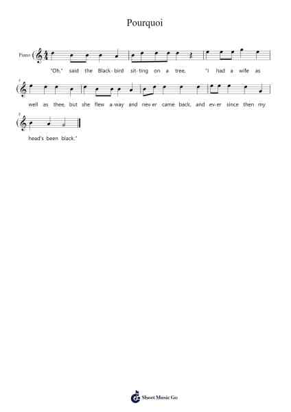 Pourquoi Sheet Music by -Arr.Francespkins Vicpham