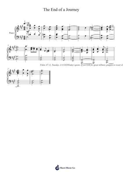 The End of a Journey Sheet Music by Faithelip-Arr.Leisa