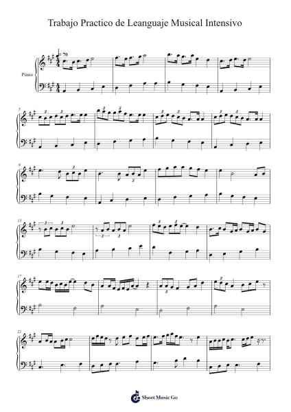 Trabajo Practico de Leanguaje Musical Intensivo Sheet Music by Maximiliano Redondo/Matias Cejas/Leandro Molina-Arr.Huttling Blithebelle