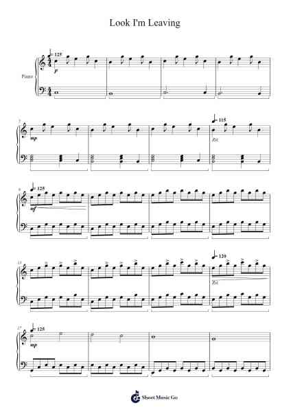 Look I'm Leaving Sheet Music by Alyvia Coney-Arr.Jersoon