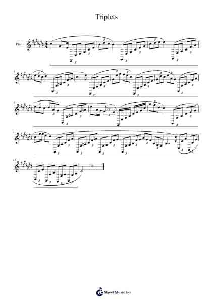 Triplets Sheet Music by Brogiles Finlip-Arr.Gailma
