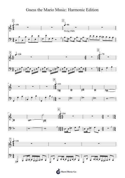 Guess the Mario Music: Harmonic Edition Sheet Music by AlexanderDennis-Arr.Derlian Sumeo