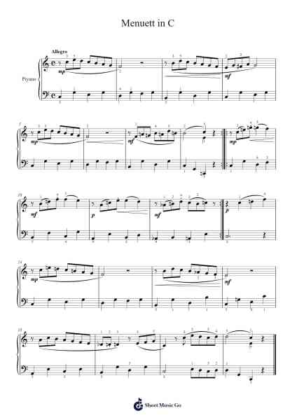 Menuett in C Sheet Music by Yildirim Arda Akbaş-Arr.Phillen Gillpont