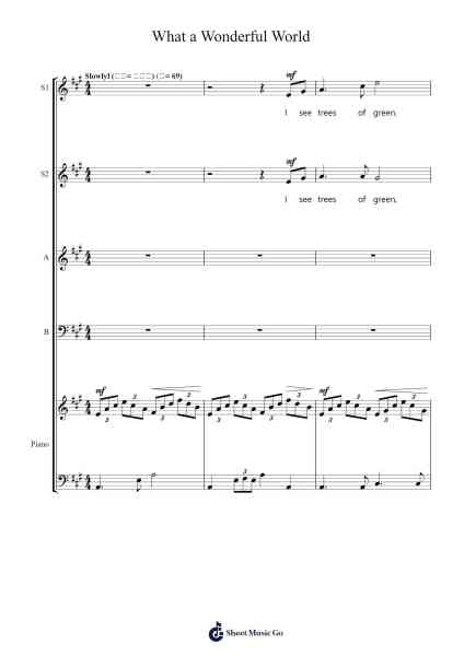 What a Wonderful World Sheet Music by Louis Armstrong-Arr.Edlup Denlouie