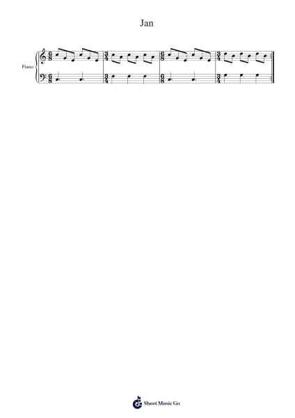 Jan Sheet Music by geert van eynde-Arr.Caewald Tabpritt