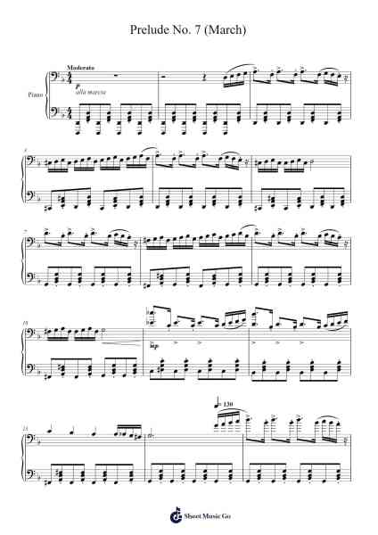 Prelude No. 7 (March) Sheet Music by H. Holland-Arr.Macre Accer