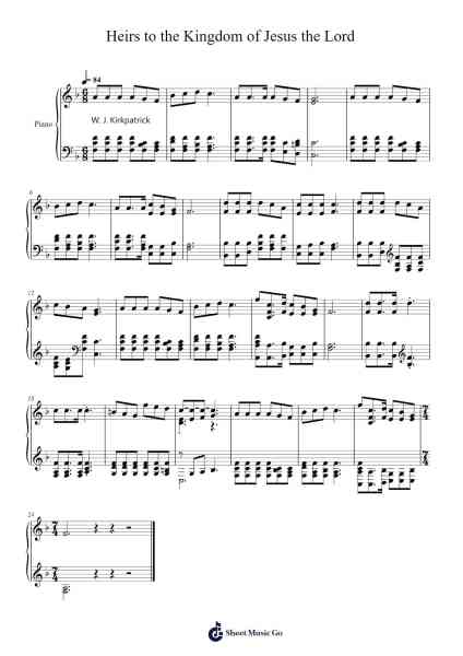 Heirs to the Kingdom of Jesus the Lord 乐谱由 Isaac Watts - 编曲 Irvier Springle