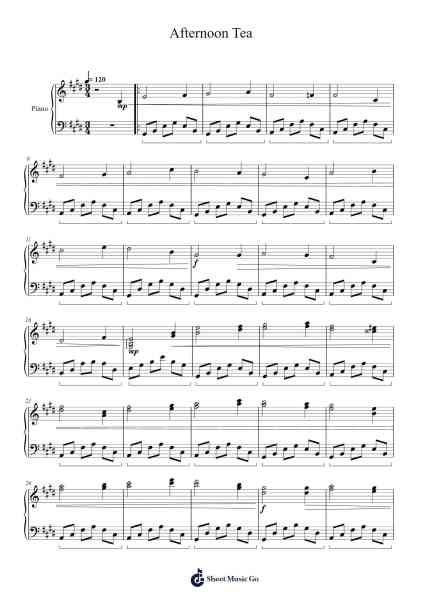 Afternoon Tea Sheet Music by Masao Aichi-Arr.Rusden