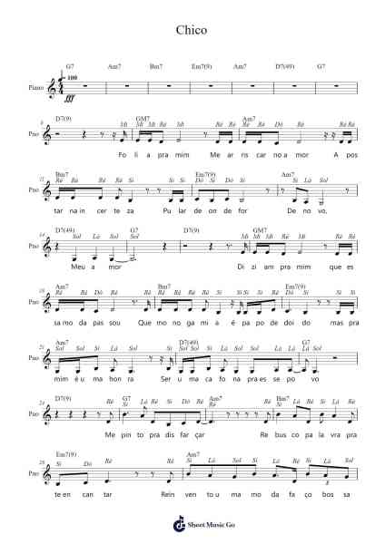Chico Sheet Music by Luísa Sonza-Arr.Popnis Drewtience