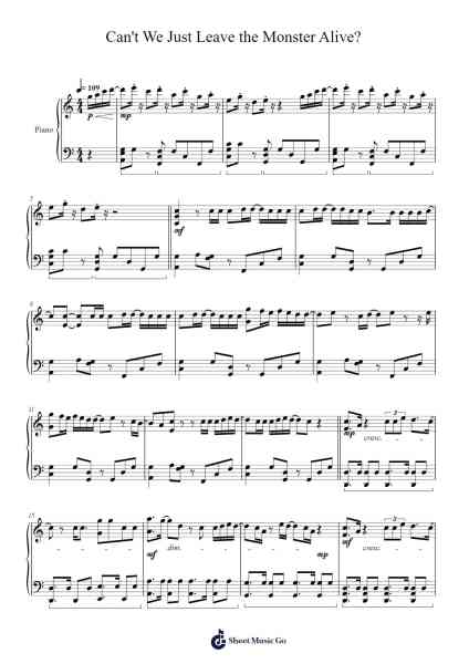 Can't We Just Leave the Monster Alive? Sheet Music by TXT-Arr.Blithehouse