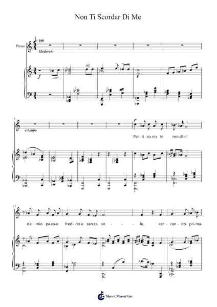 Non Ti Scordar Di Me Sheet Music by Ernesto de Curtis-Arr.Trutor Hubno