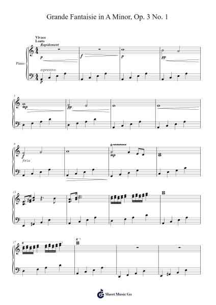 Grande Fantaisie in A Minor, Op. 3 No. 1 Sheet Music by Crymia-Arr.Krispert