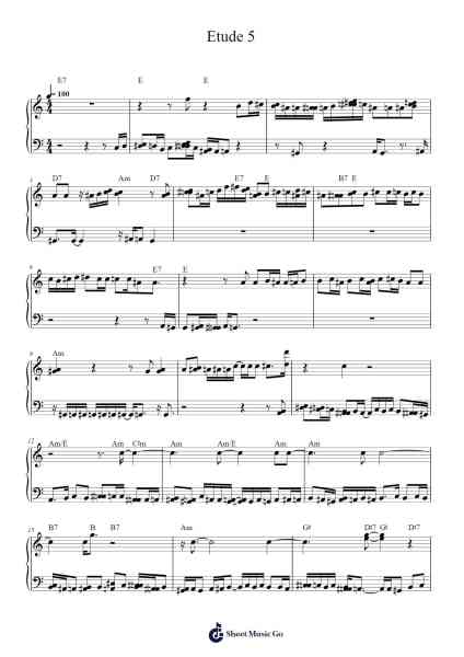 Étude No. 5 Sheet Music by Lee Gerstmann-Arr.Blanes Poyale