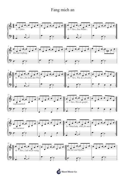 Fang mich an 樂譜由 Herbert Grönemeyer - 編曲 Thaga Emsia