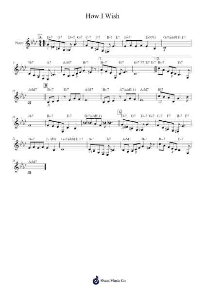 How I Wish Sheet Music by Thelonious Monk-Arr.Polwer Sharpger