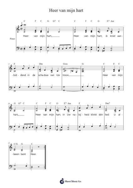 Heer van mijn hart Sheet Music by -Arr.Dierclaude Hedwill