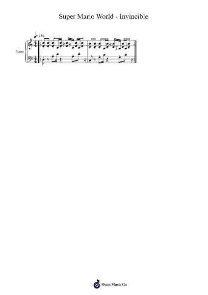 Super Mario World - Invincible Sheet Music by Misc Computer Games-Arr.Kirkjoel