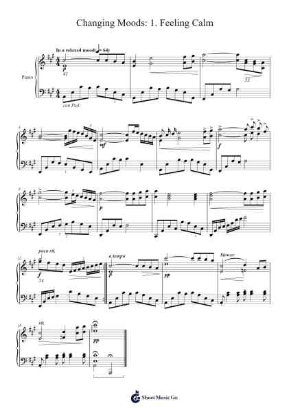 Changing Moods: 1. Feeling Calm Sheet Music by Pam Wedgwood-Arr.Greyscott Auswill