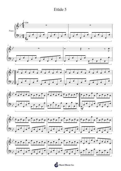 Etüde 5 Sheet Music by André Höche-Arr.Feliet Wolfgia