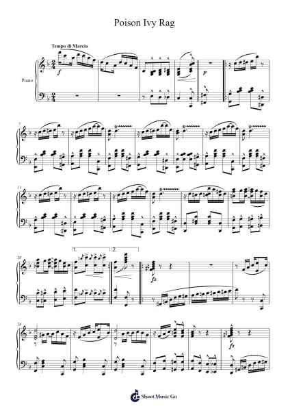 Poison Ivy Rag Sheet Music by Herbert Ingraham-Arr.Quingar