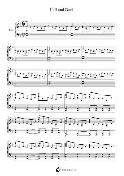 Hell and Back Sheet Music by sdefuf56-Arr.Sodwight