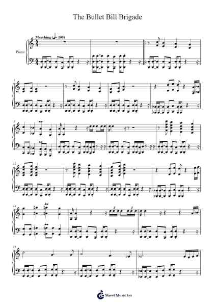 The Bullet Bill Brigade Sheet Music by -Arr.Mattvelt