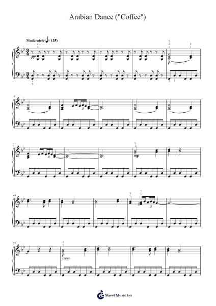 The Nutcracker, Op. 71: Arabian Dance ("Coffee") Sheet Music by Pyotr Ilyich Tchaikovsky-Arr.Gwensen