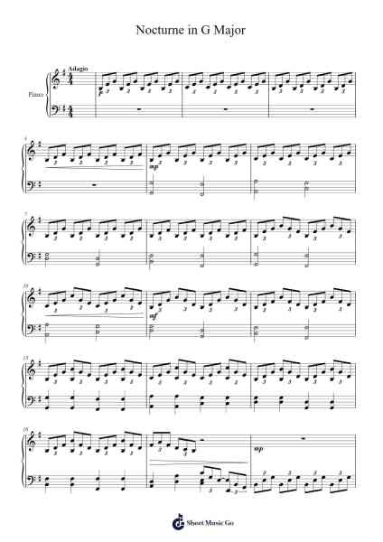 Nocturne in G Major Sheet Music by Natvan Faulkmy-Arr.Tedget Milrol