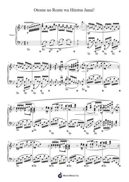 Otome no Route wa Hitotsu Janai! Sheet Music by angela-Arr.Fasthue