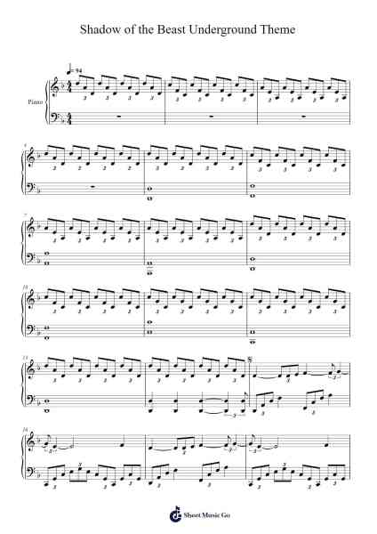 Shadow of the Beast Underground Theme Sheet Music by David Whittaker-Arr.Hicksreg