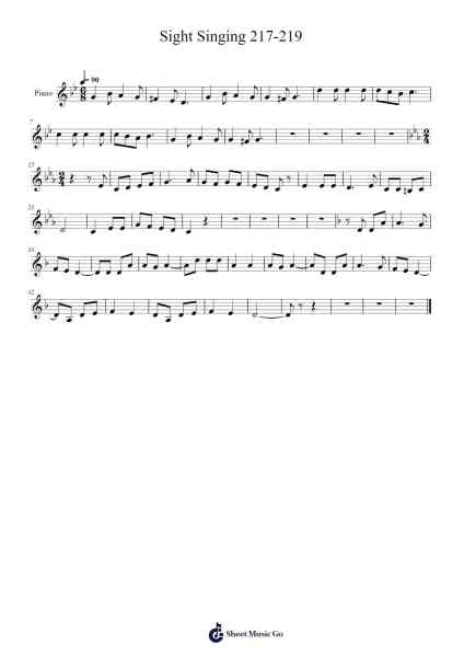 Sight Singing 217-219 Sheet Music by kasey.ann-Arr.Fredcamp Viomia