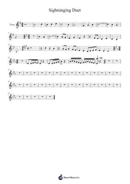 Sightsinging Duet Sheet Music by -Arr.Fowcoln