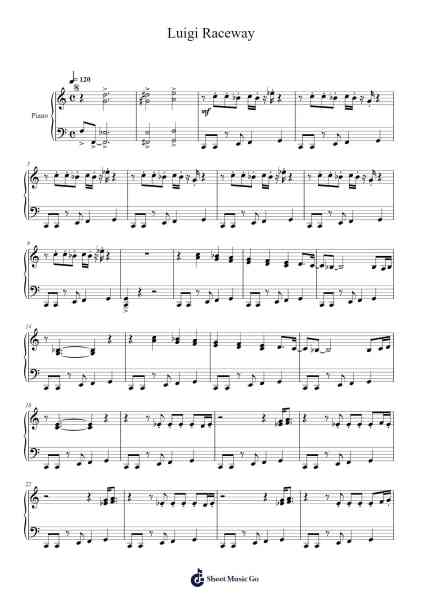 Luigi Raceway Sheet Music by Kenta Nagata-Arr.Malke Wordby