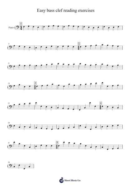 Easy bass clef reading exercises Sheet Music by Atcho Marinkov-Arr.Sufe Hodnions